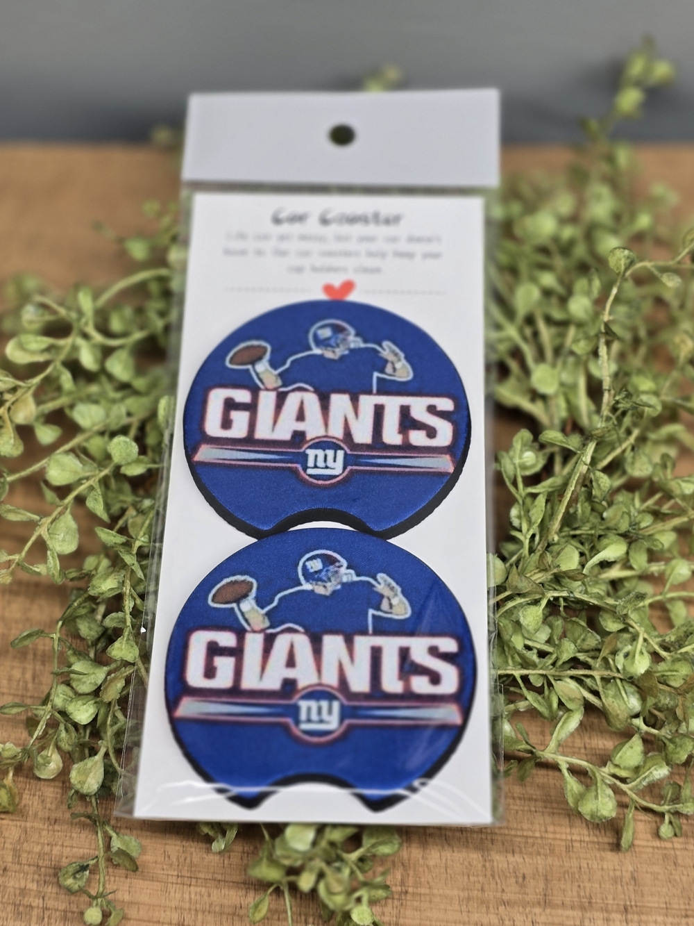 New York Giants Blue Car Coaster Set